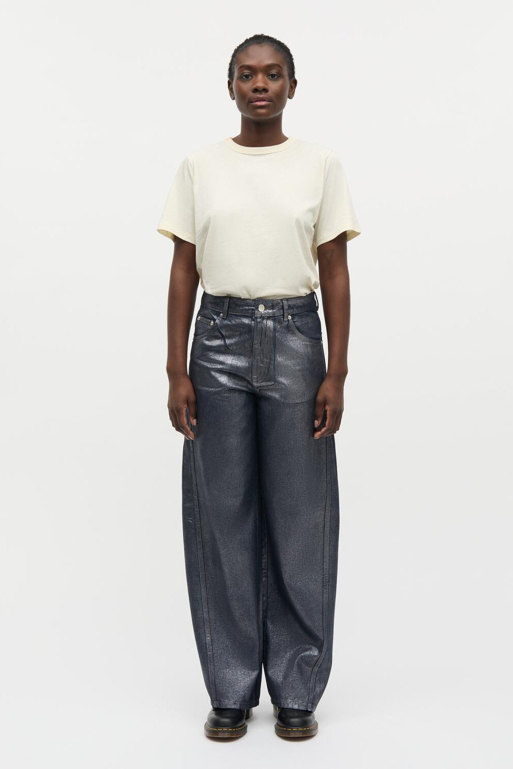 Metallic Christel jeans - Vintage Blue/Gun Metal